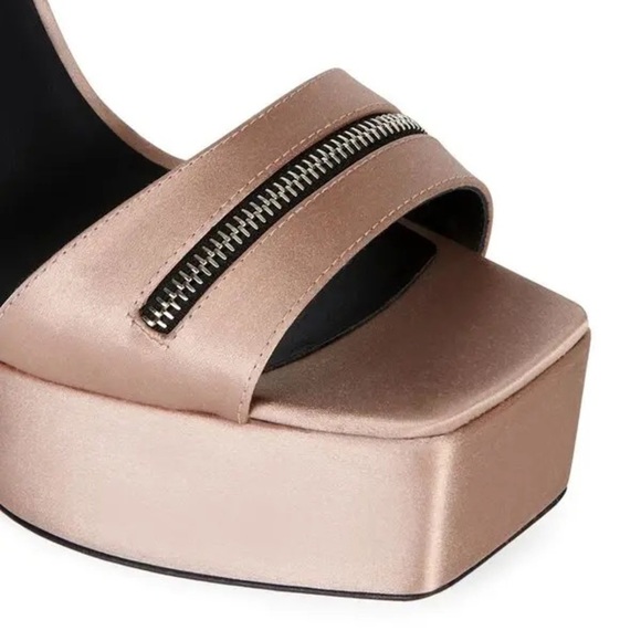 New Giuseppe Zanotti Tytania Satin Mule Sandals Zipper Toes Platform Heels Sz 40 - Picture 5 of 16